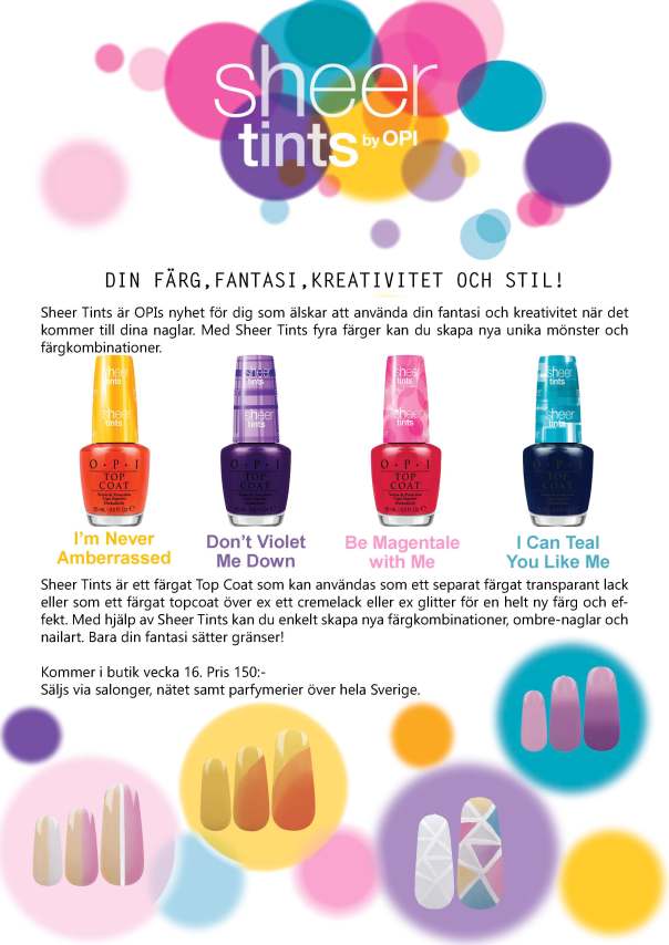 OPI presenterar Sheer Tints